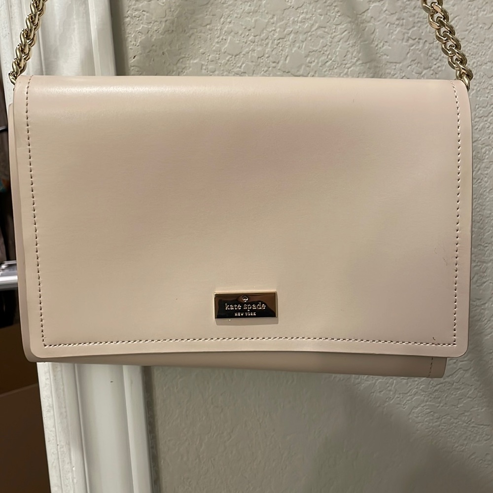 Kate spade ♠️ pale pink/ nude color shoulder bag gold hardware